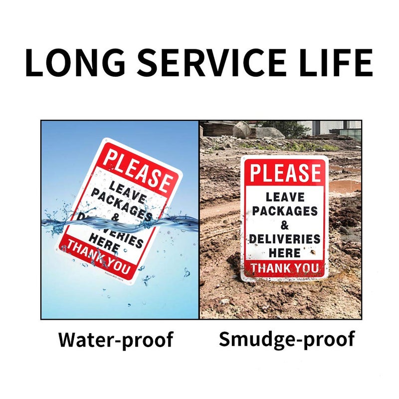 Enjoyist Please Leave Deliveries and Packages Here Sign 12"x 8" .04" Rust Free Aluminum - UV Protected and Weatherproof - Image 4
